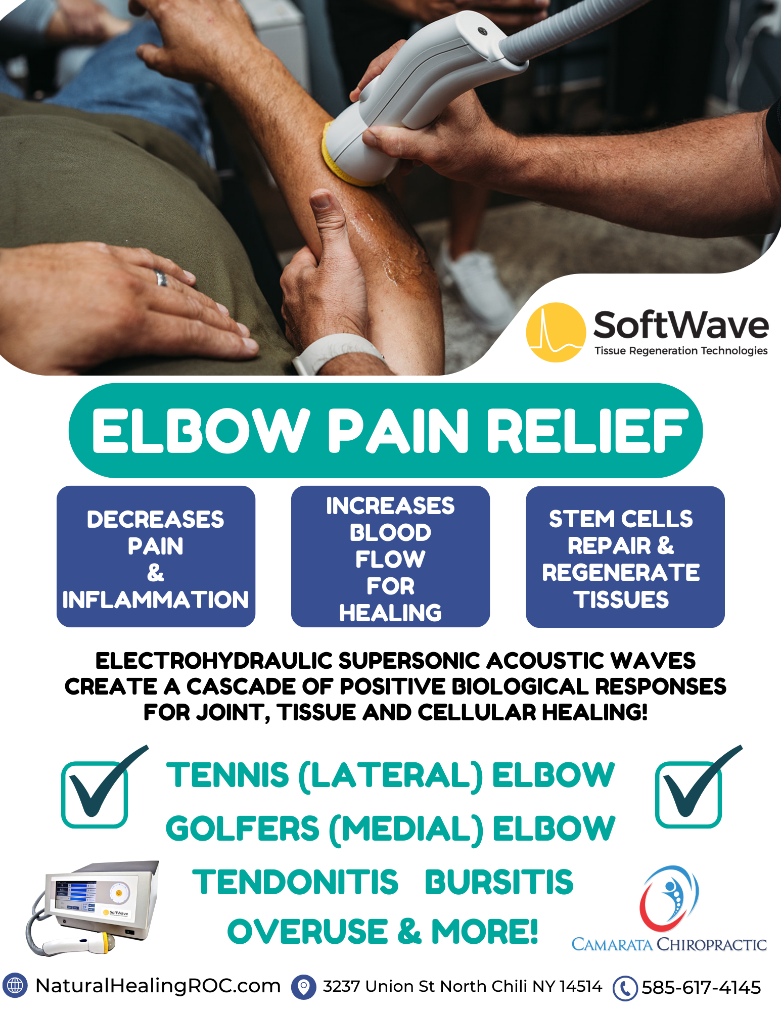 Embracing Recovery: SoftWave TRT's Breakthrough in Elbow Pain Relief at Camarata Chiropractic