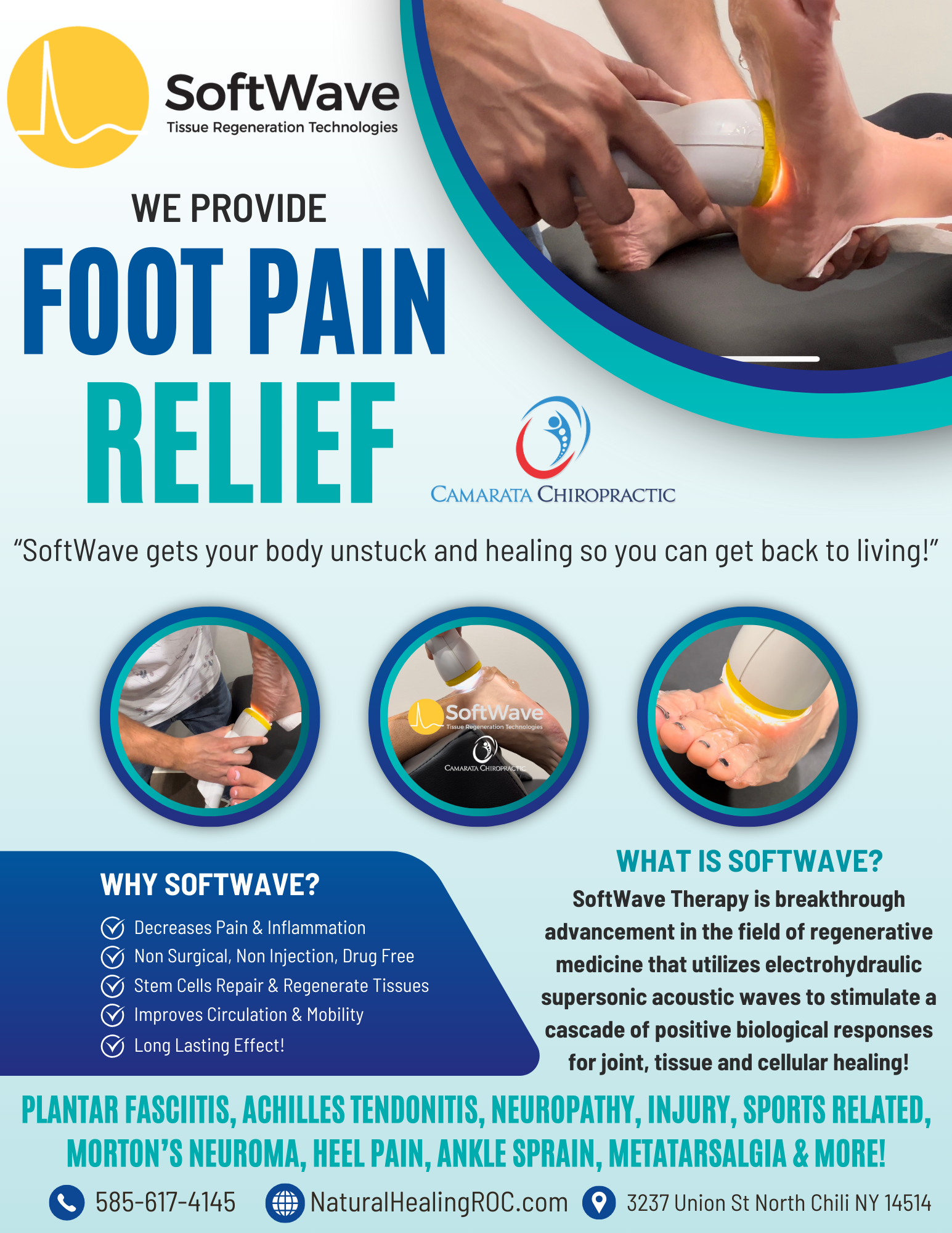 Step into Comfort: SoftWave's Revolutionary Approach to Foot Pain Relief at Camarata Chiropractic & Wellness